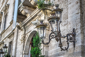 classic style lamp in Palazzo Ducale in Sassari