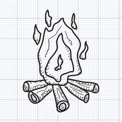 Fototapeta premium Simple doodle of a fire