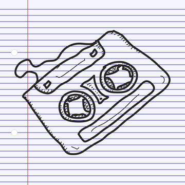Simple doodle of a cassette tape