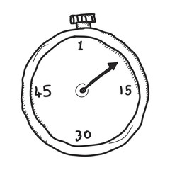 Simple doodle of a stopwatch