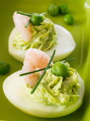 Stuffed eggs with shrimp