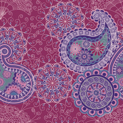 The pattern of mandalas and Paisley pattern in Indian style.