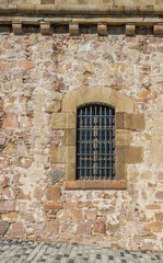 Window of the castle Montjuic in Barcelona