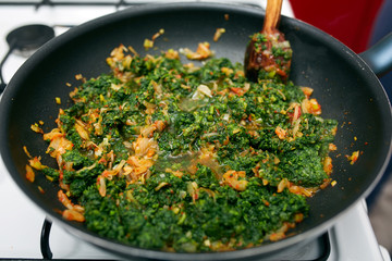 Preparing nettle cream