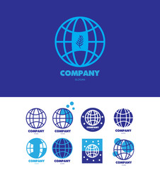 Eart globe global company logo