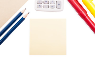 Point of view of blank desktop with middle copyspace