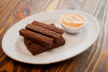 Bread sticks with sauce