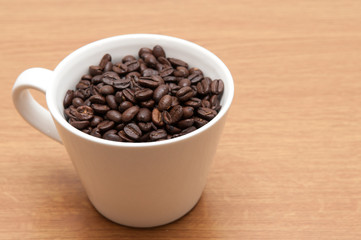 coffee beans in a mug