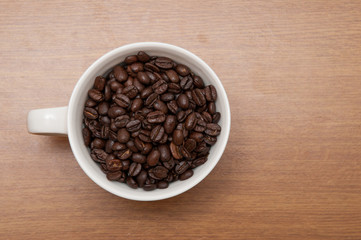 coffee beans in a mug