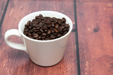 coffee beans in a mug