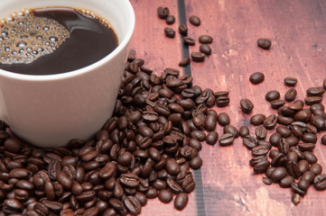 coffee beans in a mug