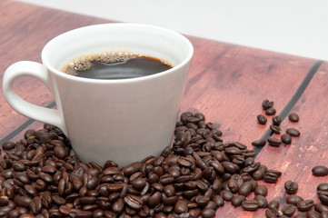 coffee beans in a mug