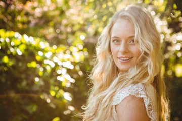 Beautiful woman looking the camera