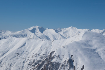 Caucasus Mountains in the snow