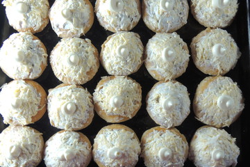     Bagels filled with minced meat