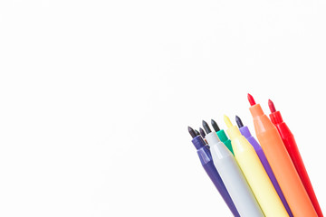 Color pen  on white background