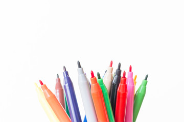 Color pen  on white background