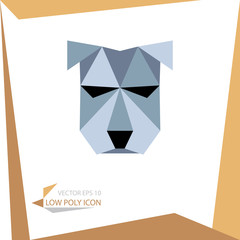 low poly animal icon. vector dog