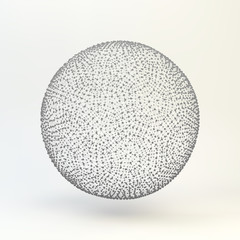 3d Sphere. Global Digital Connections. Technology Concept. Vector Illustration.

