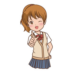 女の子　指差し