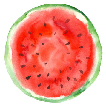 hand-drawn sliced watermelon 