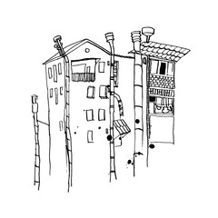 Vector city line landscape