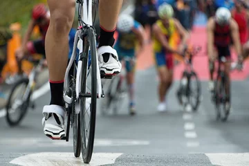 Crédence de cuisine en verre imprimé Vélo Triathlon bike the transition zone