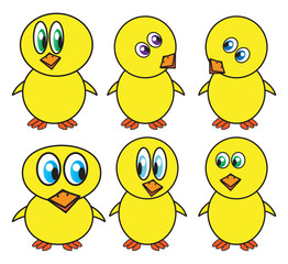 Funny Easter chicken vector symbol , icon  design. Spring illustration isolated on white background.