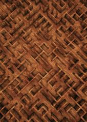 Naklejka premium Wooden maze