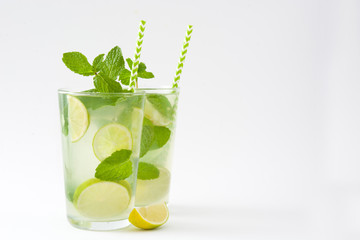 Summer drink. Fresh mojito. Isolated photo
