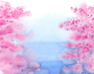 Fototapeta premium illustration of blooming sakura