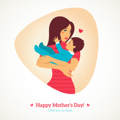 Happy Mothers Day. Vector illustration