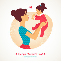 Happy Mothers Day. Vector illustration