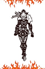 demon hunter woman fire