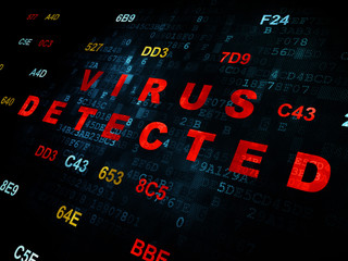 Safety concept: Virus Detected on Digital background