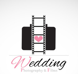 Wedding photography - creative vector icon design.