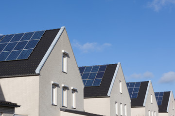 Fototapeta na wymiar Family house with solar panels for alternative energy