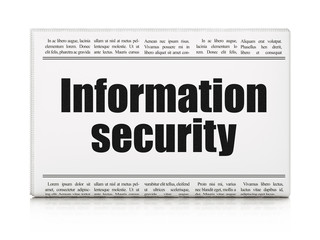 Protection concept: newspaper headline Information Security