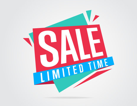 Sale banner vector isolated. Sale tag. Special offer. Limited tima sticker. Colorful illustration. Vector banner.