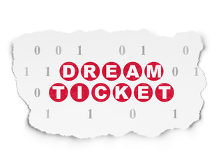 Business concept: Dream Ticket on Torn Paper background