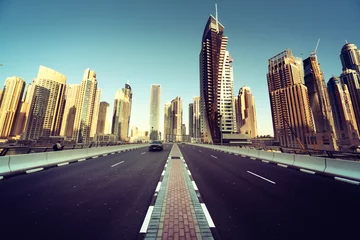 Deurstickers road in Dubai, United Arab Emirates © Iakov Kalinin