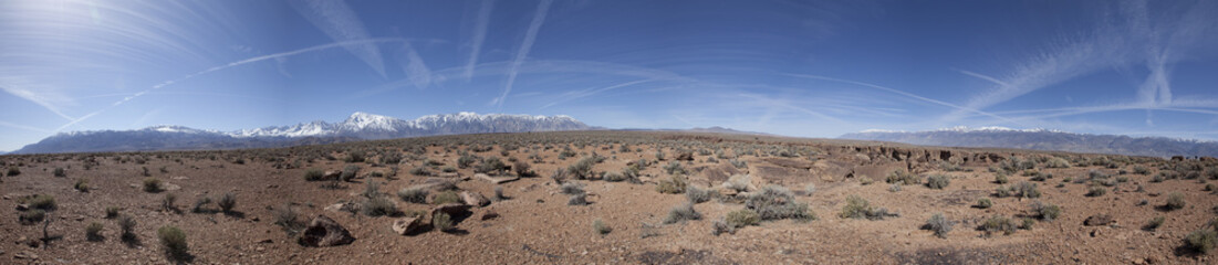 Panorama of the Happy Boulders Area in Bishop, California