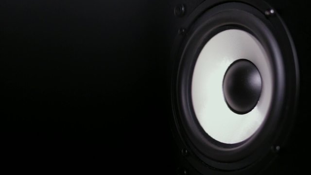 Flex audio speaker woofers on black background 