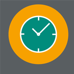 Clock Time Button Icon Line Design