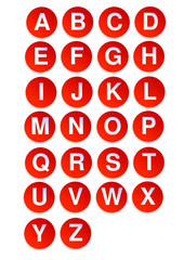 Alphabet - letters in red circles