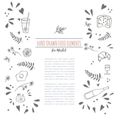 Hand drawn vintage floral elements. 