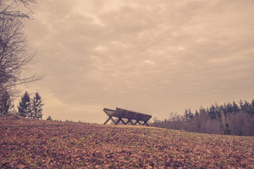 Feeding stand on a hill