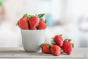 Strawberries in a white bowl