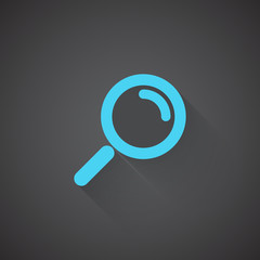 Flat Magnifying Glass web app icon on dark background