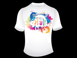 abstract artistic happy holi tshirt
